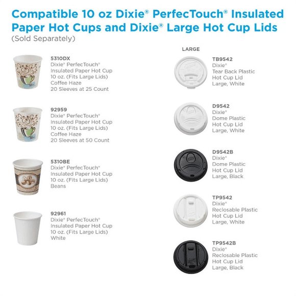 Dixie® PerfecTouch® 10 oz. Insulated Paper Hot Coffee Cup, 5310DX, 500 Cups - Picture 3 of 15